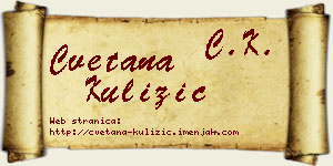 Cvetana Kulizić vizit kartica